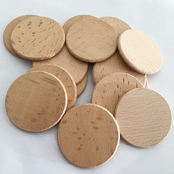BurlyWood Beech Pine Wooden Boards, Wood Slice, Flat Round, BurlyWood, 3.8x0.35cm, 10pcs/bag