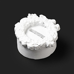 Blanco Soporte de exhibición de un solo anillo de resina de columna, soportes de joyería para el almacenamiento de anillos de dedo, apoyos de la foto, blanco, 4.35x4.6x2.5 cm, ranura: 1.95x0.35cm