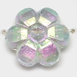 Azure Eco-Friendly Transparent Acrylic Beads, Rice, AB Color, Azure, 6x3mm, Hole: 1mm, about 19500pcs/500g