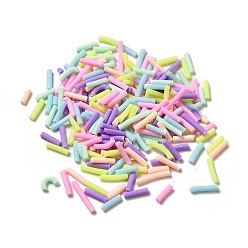 Colorido Abalorios de la arcilla de polímero hechos a mano, ningún agujero, columna, colorido, 6~19x1.5 mm, Sobre 73000 unidades / 1000 g