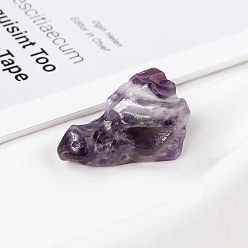 Amethyst Natural Amethyst Sculpture Display Decorations, for Home Office Desk, Dragon Head, 36.5~38x20.5x20.5~22.5mm