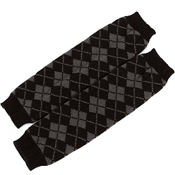 Gris Jambières en fil de fibres de polyacrylonitrile, motif losange hiver chaud bottes longues couvre-jambes pour femmes, grises , 420x110mm