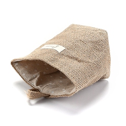 Beige Foldable Cotton Linen Storage Basket, Wall-Hanging Storage Bags, for Home Wall Door Closet, Polka Dot Pattern, Beige, 18.5x9.5x1.55cm
