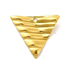 Golden Ion Plating(IP) 201 Stainless Steel Pendants, Triangle Charm, Golden, 17x19x1.5mm, Hole: 1.2mm