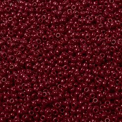 (RR408D) Темно-красный Непрозрачный Миюки круглые бусины рокайль, японский бисер, (rr 408 d) непрозрачный темно-красный, 8/0, 3 мм, отверстие : 1 мм, Около 2111~2277 шт / 50 г