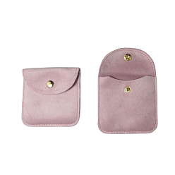 Pink Sac de bijoux de velours, Pour bracelet, Collier, stockage de boucles d'oreilles, carrée, rose, 8x8 cm