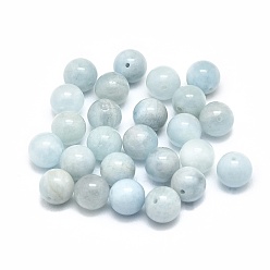 Aigue-marine Perles turquoises naturelles, ronde, 8mm, Trou: 1mm
