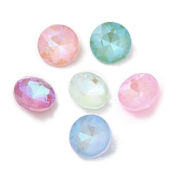 Mixed Color Pointed Back Glass Rhinestone Cabochons, Faceted, Diamond, Mixed Color, 12x5~5.5mm