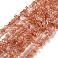 Quartz Fraise Naturel de fraise de quartz brins de perles, puce, Grade a, 3~5x3~5x3~5mm, Trou: 0.6mm, 31.50 pouce (80 cm)