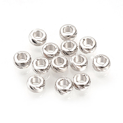 Real Platinum Plated Brass Spacer Beads, Ring, Nickel Free, Real Platinum Plated, 3x1.5mm, Hole: 1.5mm