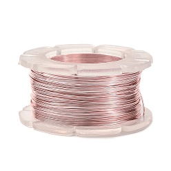 Pink Круглая медная проволока, для изготовления ювелирных изделий, долговечный, розовые, 26 датчик, 0.4 мм, около 65.61 футов (20 м) / рулон