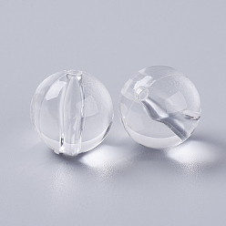 Clair Perles acryliques, ronde, clair, 16mm, Trou: 2mm, environ210 pcs / 500 g