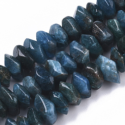 Apatite Perles naturelles apatite brins, nuggets, facette, 9.5~11x6~7mm, Trou: 1.2mm, Environ 30~32 pcs/chapelet, 7.48 pouce (19 cm)