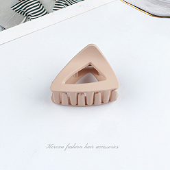 Lavender Blush Frosted Acrylic Hair Claw Clips, Triangle Non Slip Jaw Clamps for Girl Women, Lavender Blush, 45x34mm