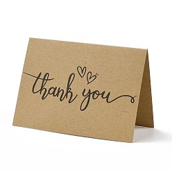 Цвет Древесины Крафт-бумага спасибо поздравительные открытки, прямоугольник с рисунком слова, на день благодарения, деревесиные, 72x100x1 мм