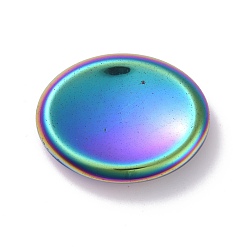(966) Внутренний цвет Кристалл / Лиловато-лиловый на подкладке Массажер с вакуумным напылением из немагнитного синтетического гематита, беспокойный камень, массажные инструменты, овальные, с покрытием цвета радуги, 34.5x44x9.5 мм