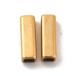 Chapado en Oro Real 18K Revestimiento iónico (ip) 304 perlas de acero inoxidable, Rectángulo, real 18 k chapado en oro, 15x5x5 mm, agujero: 3.5x3.5 mm