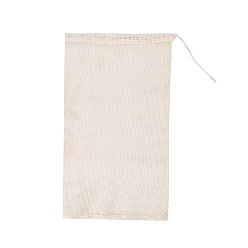 Blanc Antique Pochettes de rangement en coton, sacs à cordonnet, rectangle, blanc antique, 41x28 cm