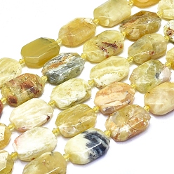 Yellow Opal Natural Opal Beads Strands, Faceted, Nuggets, 20.5~25x16.5~18x6.5~7.5mm, Hole: 2mm, about 15pcs/strand, 15.55 inch(39.5cm)