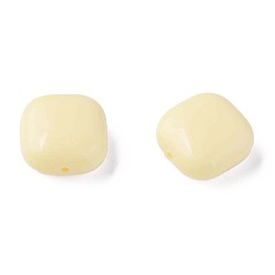 Pêche Perles acryliques opaques, carrée, peachpuff, 15x15x7.5mm, Trou: 1.2mm, environ375 pcs / 500 g
