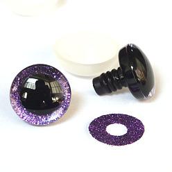 Medium Purple Plastic Safety Craft Eye, with Spacer, PU Sequins Ring, for DIY Doll Toys Puppet Plush Animal Making, Medium Purple, 12mm