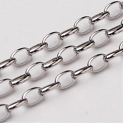 Stainless Steel Color 304 Stainless Steel Rolo Chains, Belcher Chains, Soldered, Stainless Steel Color, 2.5x1mm
