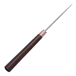 Coconut Brown Awl Pricker Sewing Tool, Hole Maker Tool, with Wood Handle, for Punch Sewing Stitching Leather Craft, Coconut Brown, 16.5cm