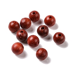 Dark Red Natural Rosewood Beads, Undyed, Round, Dark Red, 6mm, Hole: 1.2mm