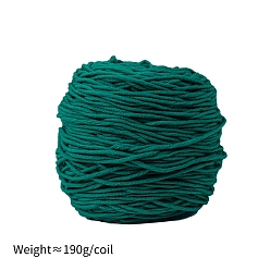 Verde azulado Hilo de algodón con leche de 190g y 8capas para alfombras con mechones, hilo amigurumi, hilo de ganchillo, para suéter sombrero calcetines mantas de bebé, cerceta, 5 mm