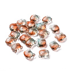 Coralino Perlas de vidrio, para la fabricación de la joyería, gato, coral, 12.5x14x6.5 mm, agujero: 1 mm