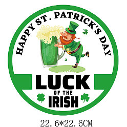 Word Saint Patrick's Day Theme PET Sublimation Stickers, Heat Transfer Film, Iron on Vinyls, for Clothes Decoration, Word, 226mm