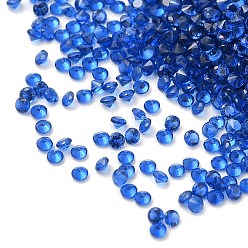 Azul Oscuro Cabochons de circonio cúbico, diamante facetado, azul oscuro, 1.5x1 mm