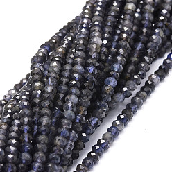Iolite Natural Iolite Beads Strands, Faceted, Rondelle, 6x3mm, Hole: 0.8mm, about 106pcs/strand, 15.43''(39.2cm)