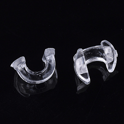 Clear Transparent AS Plastic Base Buckle Hair Findings, for Hair Tie Accessories Making, Letter C Shape, Clear, 8.5x11x6.5mm, about 5000pcs/bag