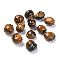 Tiger Eye Natural Tiger Eye Beads, No Hole, Nuggets, Tumbled Stone, Healing Stones for 7 Chakras Balancing, Crystal Therapy, Meditation, Reiki, Vase Filler Gems, 14~26x13~21x12~18mm, about 120pcs/1000g