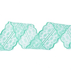Sea Green Polyester Lace Trim, Lace Ribbon For Sewing Decoration, Sea Green, 45mm, about 1- 3/4 inch(45mm) wide, about 10.93 yards (10m)/roll