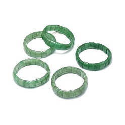 Aventurine Verte Bracelet extensible en perles rectangle d'aventurine verte naturelle, bijoux en pierres précieuses pour femmes, diamètre intérieur: 2-1/8~2-1/4 pouce (5.5~5.7 cm)