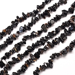Black Onyx Natural Black Onyx Chip Bead Strands Dyed & Heated, 5~8x5~8mm, Hole: 1mm, about 31.5 inch