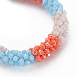 Dentelle Vieille Bracelet extensible tressé en perles de verre au crochet, bijoux faits main népel femme, vieille dentelle, diamètre intérieur: 1-5/8 pouce (4.2 cm)