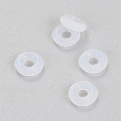 Clear Rubber O Rings, Donut Spacer Beads, Fit European Clip Stopper Beads, Clear, 6x2mm