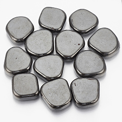Non-magnetic Hematite Non-magnetic Synthetic Hematite Beads, No Hole/Undrilled, Nuggets, 37~47x37~42x13mm, about 10pcs/1000g