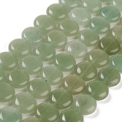 Aventurine Verte Naturelles aventurine verte brins de perles, plat rond, 14.6~15.5x6~6.5mm, Trou: 0.8mm, Environ 27 pcs/chapelet, 15.59''~15.87'' (39.6~40.3 cm)