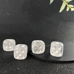 Cristal de cuarzo Dados de caras clásicas de cristal de cuarzo natural, juguete de piedra de energía reiki, cubo, 6 mm