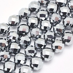 Térahertz Pierre Brins de perles de pierre terahertz, ronde, facette, 8mm, Trou: 1mm, Environ 50~51 pcs/chapelet, 15.3 pouce (39 cm)