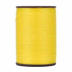 Oro Hilo de hilo encerado plano, cordón de micro macramé, para coser cuero, oro, 0.8 mm, aproximadamente 109.36 yardas (100 m) / rollo