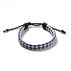 Coloré Bracelets de cordon tressé en similicuir pu pour femmes, bracelets de cordon ciré réglable, colorées, 3/8 pouce (0.9 cm), diamètre intérieur: 2-3/8~3-1/2 pouce (6.1~8.8 cm)