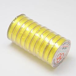 Oro Cuerda de cristal elástica plana, hilo de cuentas elástico, para hacer la pulsera elástica, oro, 0.8 mm, aproximadamente 10.93 yardas (10 m) / rollo