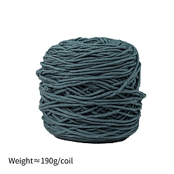 Dark Slate Gray 190g 8-Ply Milk Cotton Yarn for Tufting Gun Rugs, Amigurumi Yarn, Crochet Yarn, for Sweater Hat Socks Baby Blankets, Dark Slate Gray, 5mm