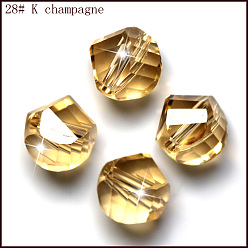 Or Imitations de perles de cristal autrichien, grade de aaa, facette, polygone, or, 10mm, Trou: 0.9~1mm