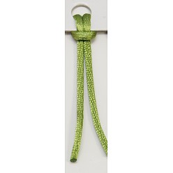 Vert Jaune Écologique 100% fil de polyester, corde de satin de rattail, pour le nouage chinois, perlage, fabrication de bijoux, vert jaune, 2mm, à propos de 250yards / roll (228.6m / roll), 750 pieds / rouleau